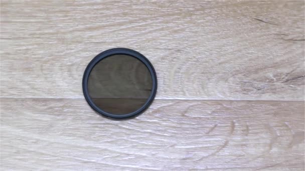 Circulaire polarisator Filter voor de cameralens — Stockvideo