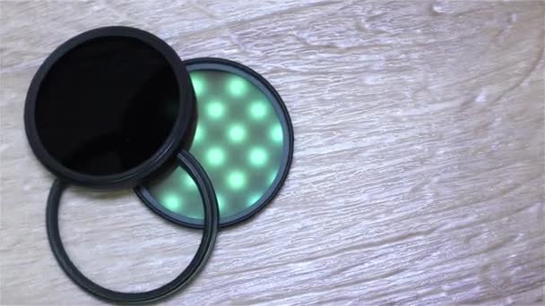 Cir-pl, nd, uv Filter für Kameraobjektive — Stockvideo