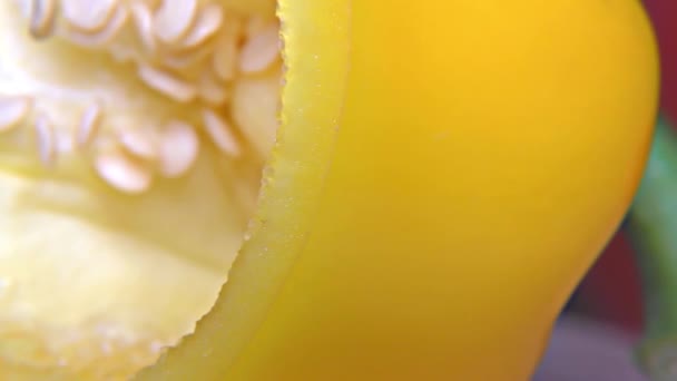 Yellow Paprika  Close Up, Detail, Macro — Stock Video