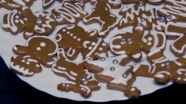 Biscoitos Natal Pão Gengibre Biscoitos Natal Caseiros — Vídeo de Stock