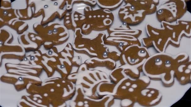 Świąteczne Ciasteczka Piernik Homemade Christmas Cookies — Wideo stockowe