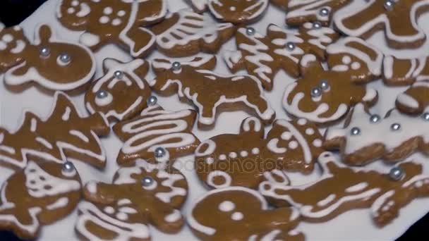 Christmas Cookies Gingerbread Homemade Christmas Cookies — Stock Video