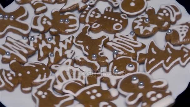 Christmas Cookies Gingerbread Homemade Christmas Cookies — Stock Video