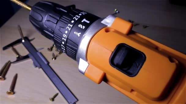 Drilling Machine Cordless Electric Drill — Stock Video