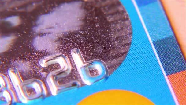 Plastik Banka Kredi Kartı Renkli Kart Kapatma — Stok video