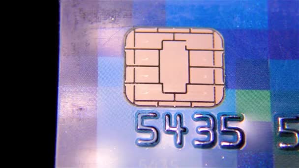 Πλαστική Τράπεζα Πιστωτική Κάρτα Πολύχρωμη Κάρτα Closeup — Αρχείο Βίντεο