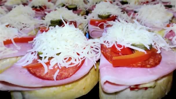 Panino Ceco Fatto Casa Con Uova Salumi Insalata Patate Prosciutto — Video Stock