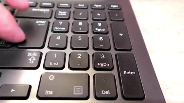 Laptop Notebook Computer Toetsenbord Close Detail — Stockvideo
