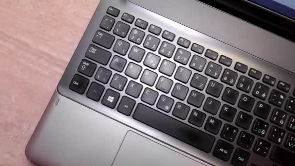 Laptop Notebook Klawiatura Komputerowa Zbliżenie Detal — Wideo stockowe