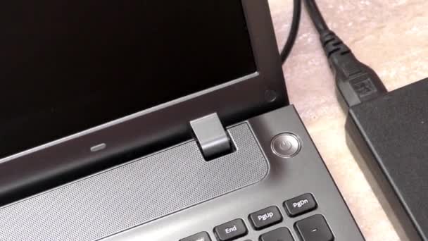Laptop Notebook Πληκτρολόγιο Υπολογιστή Closeup Λεπτομέρεια — Αρχείο Βίντεο