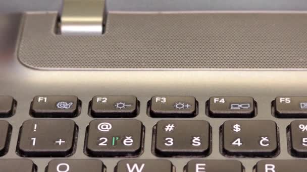 Laptop Notebook Teclado Computador Close Detalhe — Vídeo de Stock
