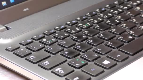 Laptop Notebook Klawiatura Komputerowa Zbliżenie Detal — Wideo stockowe