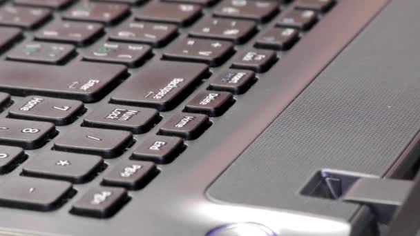 Laptop Notebook Computertastatur Nahaufnahme Detail — Stockvideo
