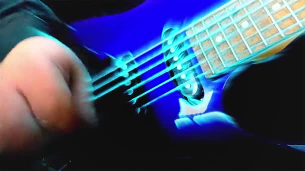 Guitarrista Toca Rock Guitarra Eléctrica Guitarra Abstracta Cerca Luz — Vídeos de Stock