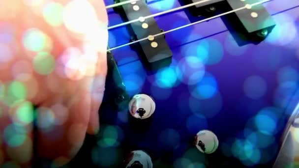 Guitariste Joue Guitare Basse Rock Guitare Basse Abstraite Gros Plan — Video