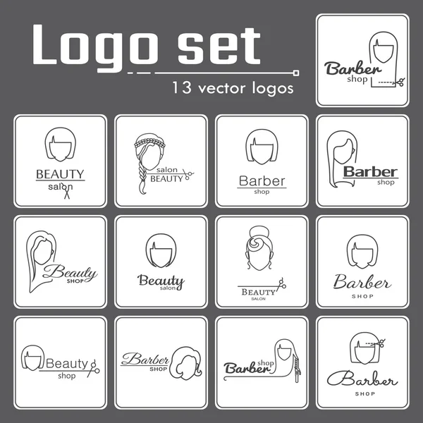 Logotipo para salón de belleza o barbería — Vector de stock