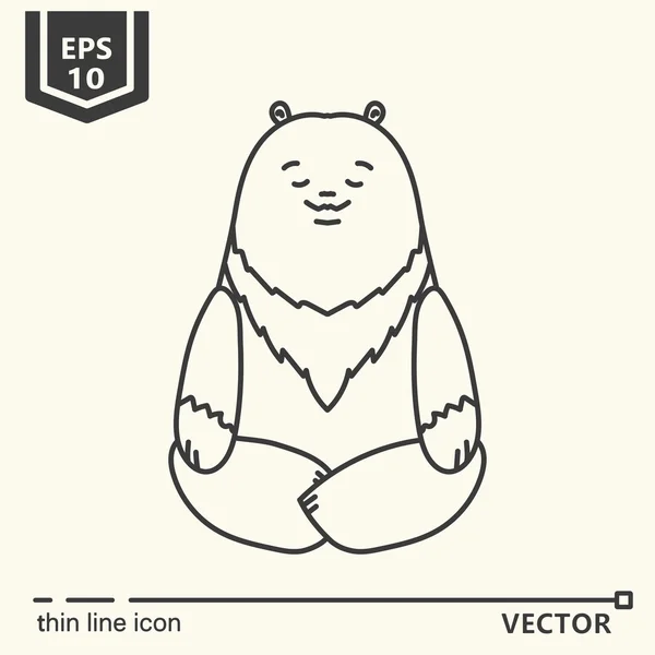 Meditative Animals series - bear — Stock Vector