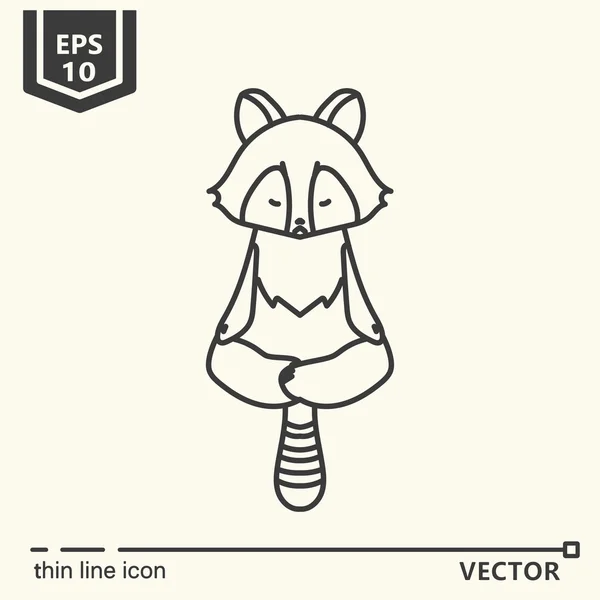 Serie Animales meditativos - mapache — Vector de stock