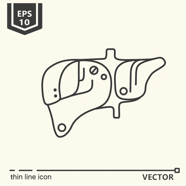 Un icono. Hígado artificial — Vector de stock