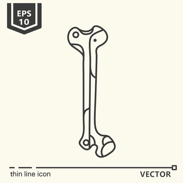 Un icono. Hueso artificial — Vector de stock