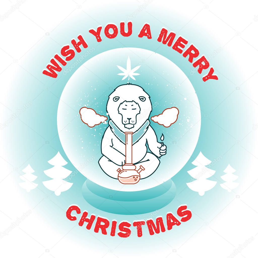 Vector poster. just legalize series. Animals smoke marijuana. Good for design of postcards, printed materials, maybe it s logo for your own label. Hope you Enjoy it. Merry christmas