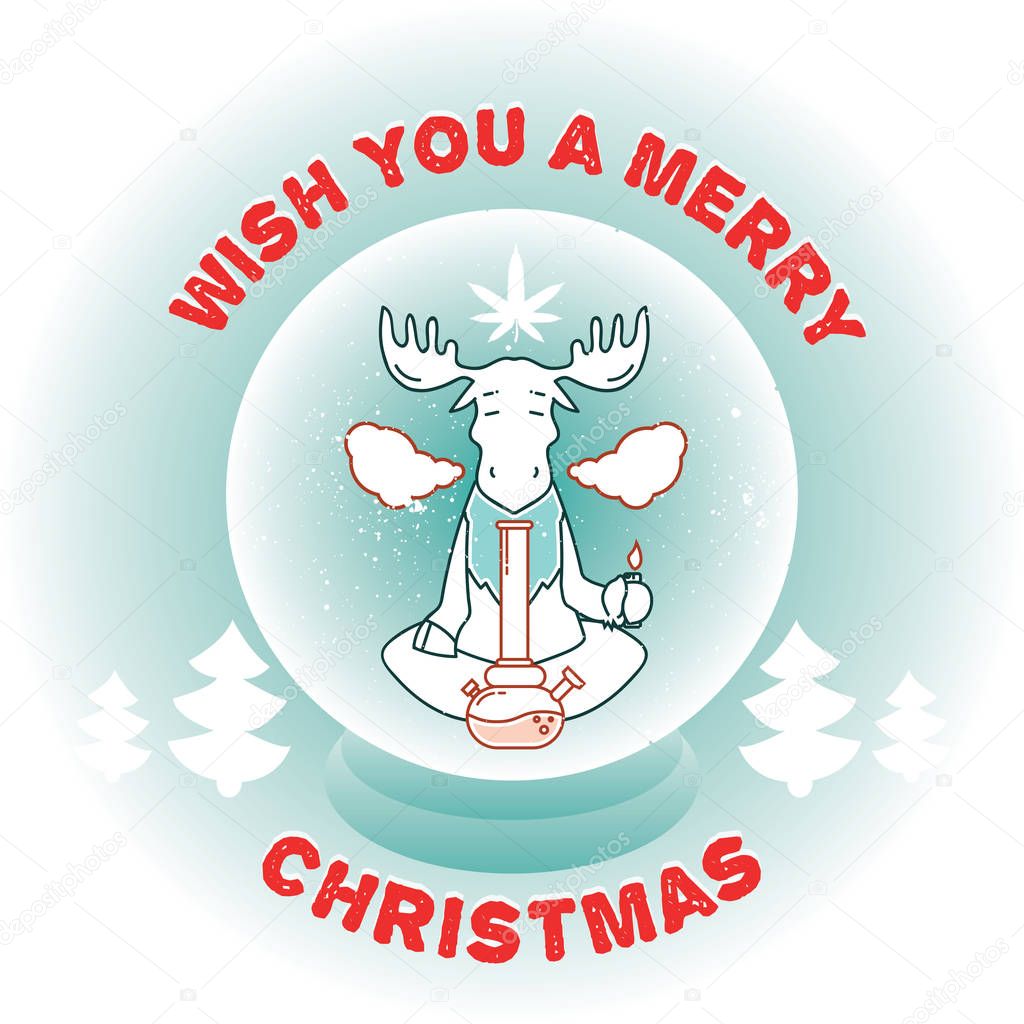 Vector poster. just legalize series. Animals smoke marijuana. Good for design of postcards, printed materials, maybe it s logo for your own label. Hope you Enjoy it. Merry christmas