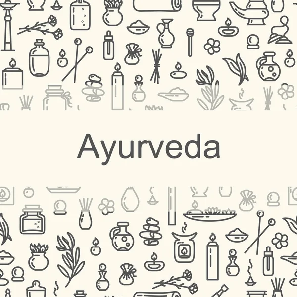 Ayurvediska supplies - affisch — Stock vektor