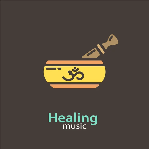Helende muziek - logo sjabloon — Stockvector