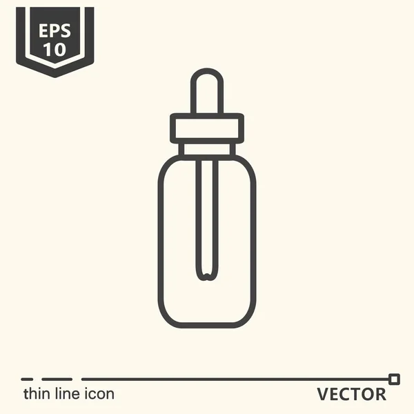 Un icono - frasco de gotero — Vector de stock