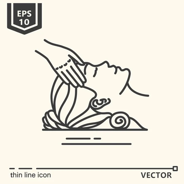 Un icono - masaje en la cabeza — Vector de stock
