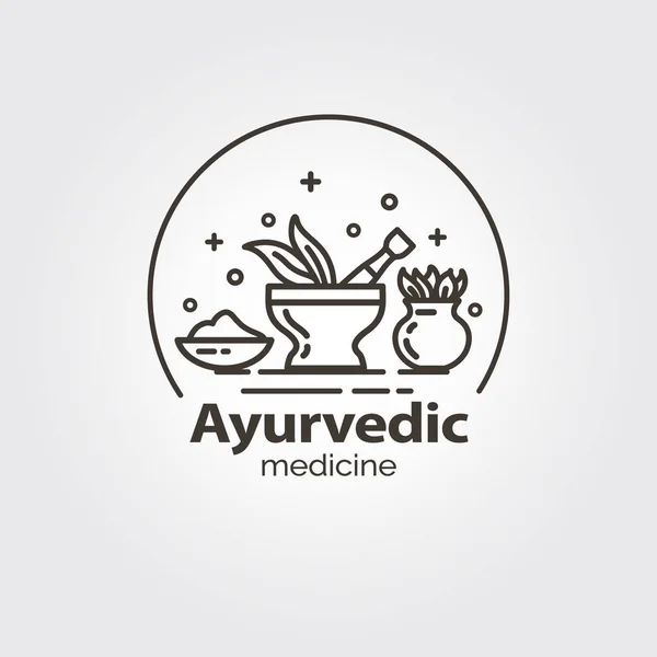 Medicamentos ayurvédicos- plantilla de logotipo — Vector de stock