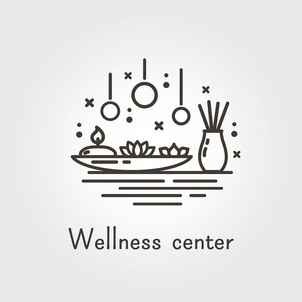 Wellness center - logotyp mall — Stock vektor