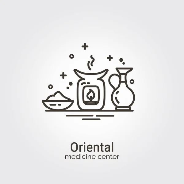 Oriental medicine center - logo template — Stock Vector