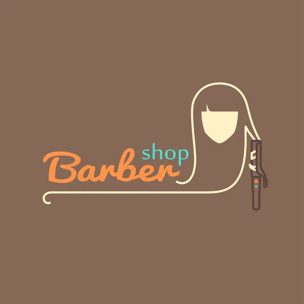 Modello logo - negozio di barbiere — Vettoriale Stock