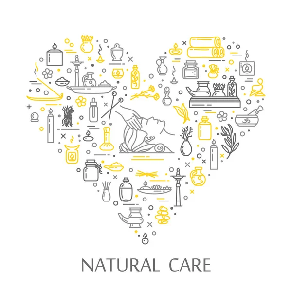 Vector illustration - Natural care — Stock Vector