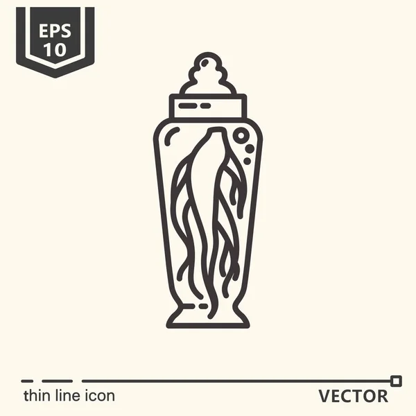 Un icono - raíz de ginseng — Vector de stock