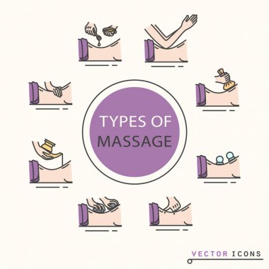 Types of massage clipart
