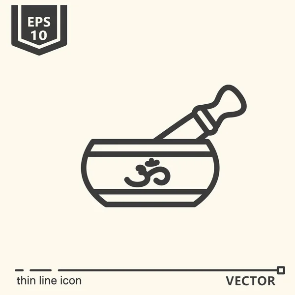 Un icono - cuenco de canto — Vector de stock