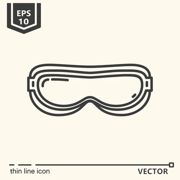 Un icono - Gafas de esquí — Vector de stock