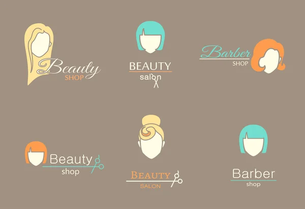 Modèle de logo - salon de coiffure — Image vectorielle