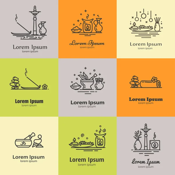 Logo tasarımı için öğeleri kümesi.