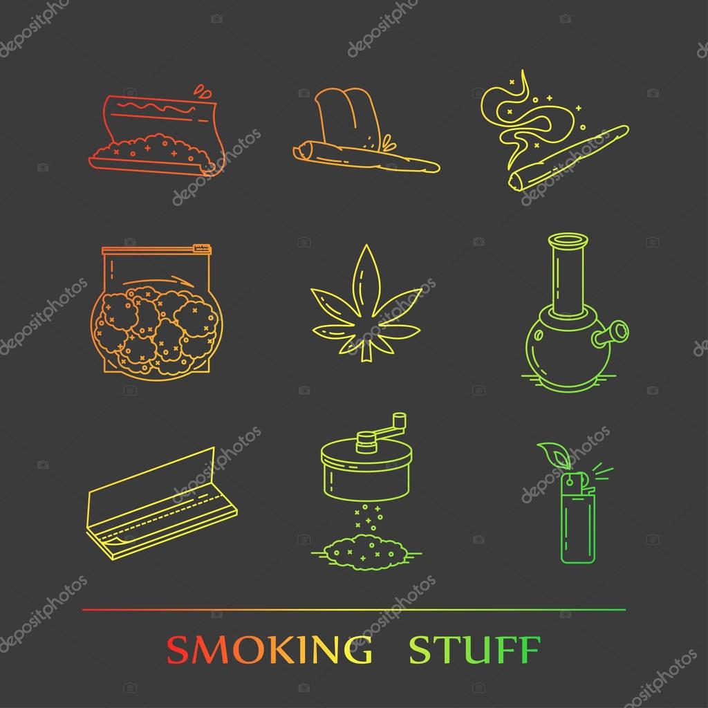 Set of icons in thin line style. EPS 10 Isolated objects