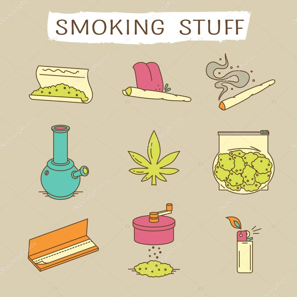 Set of icons in thin line style. EPS 10 Isolated objects