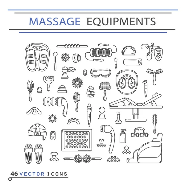Aparato de masaje - Set de iconos — Vector de stock
