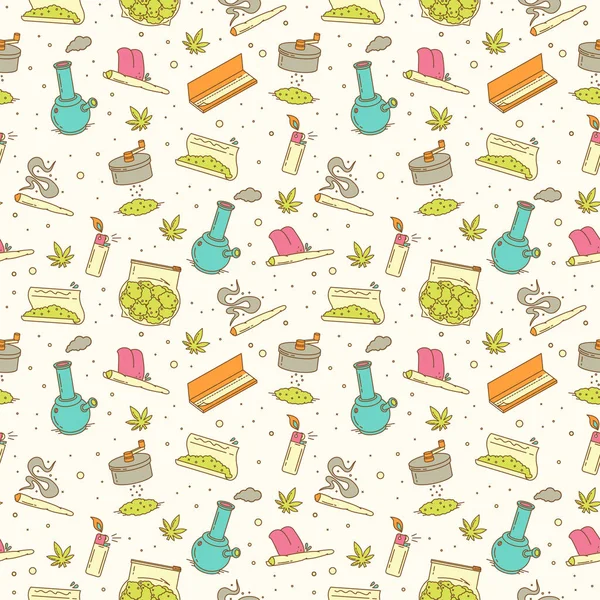 Seamless pattern - Smoking stuff — Stock Illustration Seamless pattern - Smoking stuff Vector Graphics