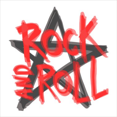 Rock and roll arka plan tasarımı. Vektör çizim.