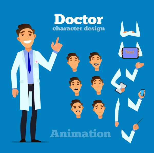 Smart doctor p, gesetzt für Animation. — Stockvektor