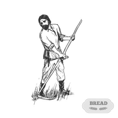 ekin biçme adam.