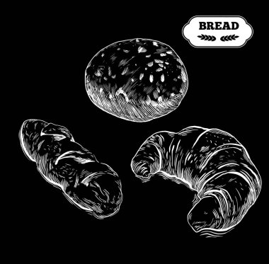 Elle çizilmiş dekoratif ekmek fırını