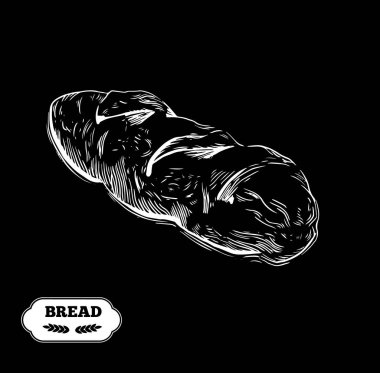 Ekmek. Ekmek vektör elle çizilmiş çizim.